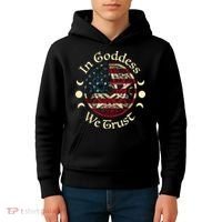 In Goddess We Trust Witch Lover American Flag Kids Hoodie thumb 4