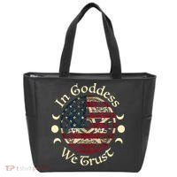 In Goddess We Trust Witch Lover American Flag Tote Bag thumb 0
