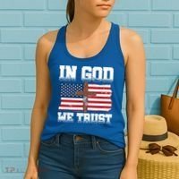 In God We Trust American Flag Jesus Faith Holy Cross Meaningful Gift Women's Tank Top thumb 2