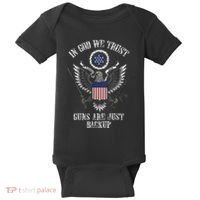 In God We Trust Guns Are Just Backup Baby Bodysuit thumb 0