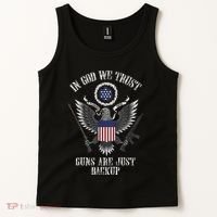 In God We Trust Guns Are Just Backup Tank Top thumb 2