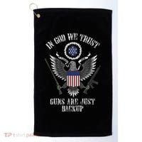 In God We Trust Guns Are Just Backup Golf Towel thumb 0