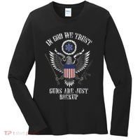 In God We Trust Guns Are Just Backup Women's Long Sleeve Shirt thumb 0