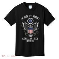 In God We Trust Guns Are Just Backup Kids T-Shirt thumb 0