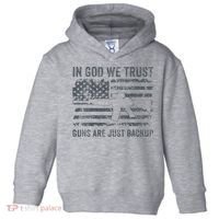 In God We Trust Guns Are Just A Backup Funny Gun Toddler Hoodie thumb 0