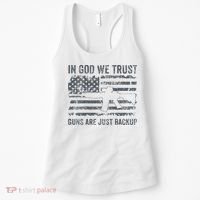 In God We Trust Guns Are Just A Backup Funny Gun Women's Tank Top thumb 0