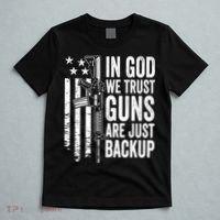 In God We Trust Guns Are Just Backup USA Pro Gun Christian T-Shirt thumb 5