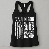 In God We Trust Guns Are Just Backup USA Pro Gun Christian Women's Tank Top thumb 3
