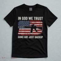 In God We Trust Guns Are Just A Backup Pistol Gun T-Shirt thumb 5