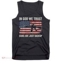 In God We Trust Guns Are Just A Backup Pistol Gun Tank Top thumb 0