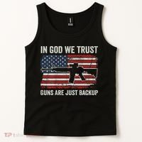 In God We Trust Guns Are Just A Backup Pistol Gun Tank Top thumb 2