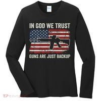 In God We Trust Guns Are Just A Backup Pistol Gun Women's Long Sleeve Shirt thumb 0