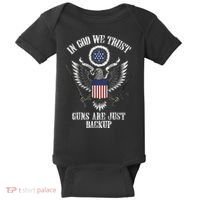 In God We Trust Guns Are Just Backup Baby Bodysuit thumb 0