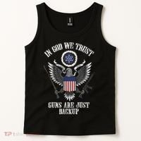 In God We Trust Guns Are Just Backup Tank Top thumb 2