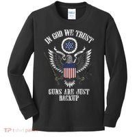 In God We Trust Guns Are Just Backup Kids Long Sleeve Shirt thumb 0