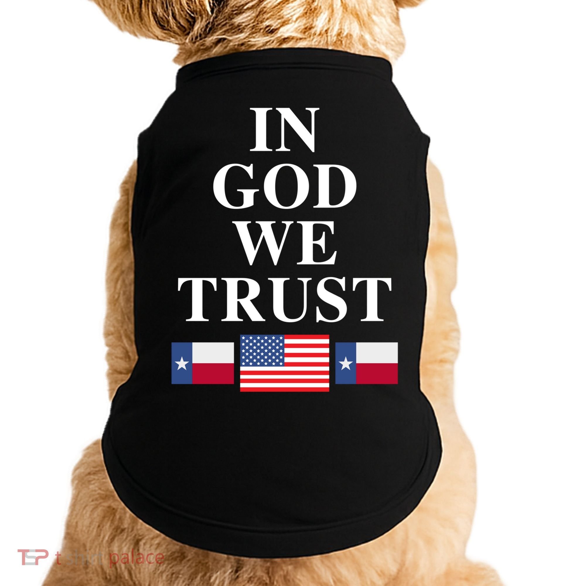In God We Trust Texas Schools American Flag Texas Usa Gift Doggie Tank