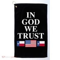 In God We Trust Texas Schools American Flag Texas Usa Gift Golf Towel thumb 0
