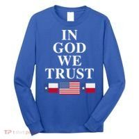 In God We Trust Texas Schools American Flag Texas Usa Gift Long Sleeve Shirt thumb 0