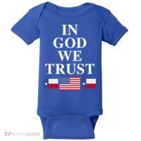 In God We Trust Texas Schools American Flag Texas Usa Gift Baby Bodysuit thumb 0