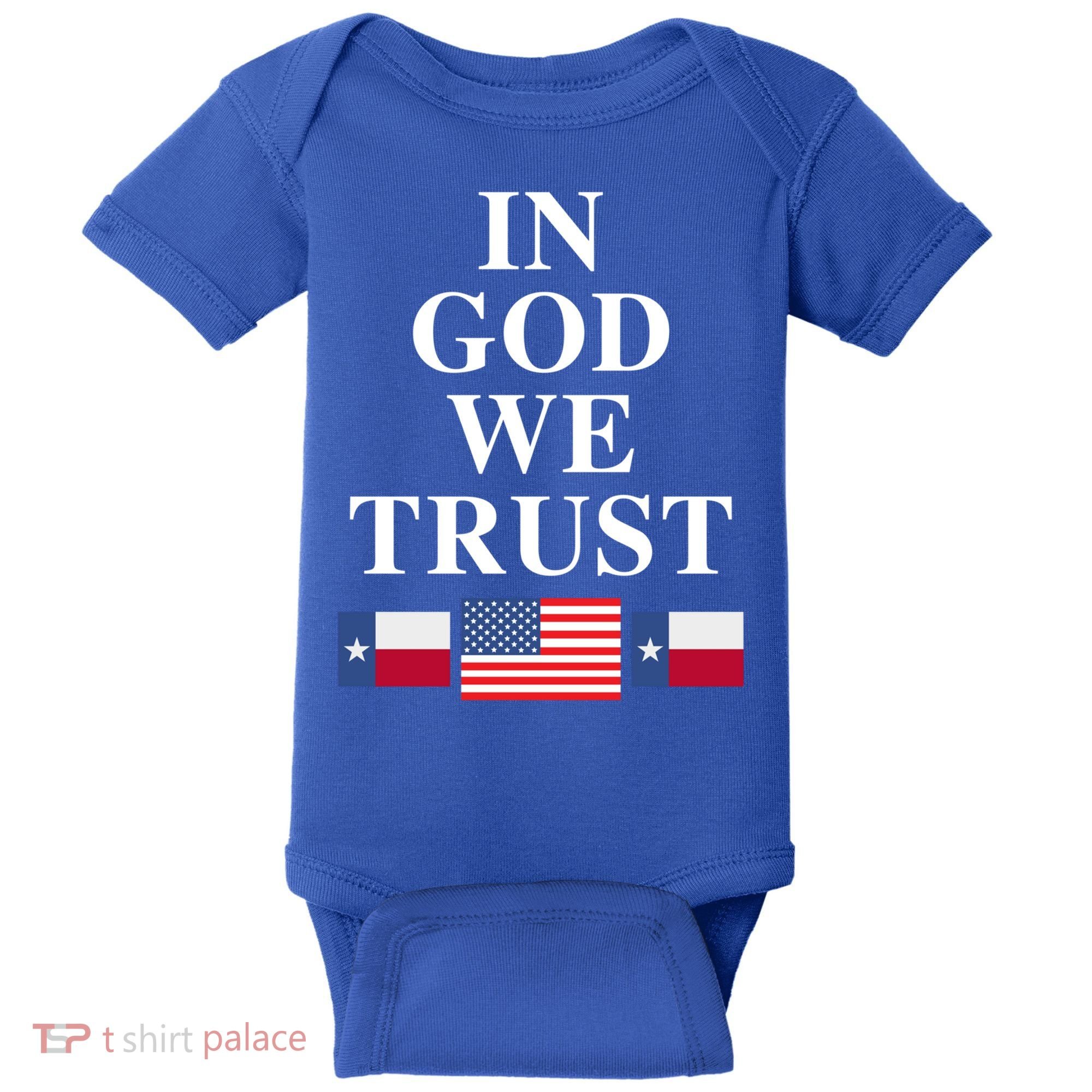 In God We Trust Texas Schools American Flag Texas Usa Gift Baby Bodysuit