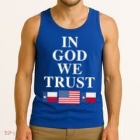 In God We Trust Texas Schools American Flag Texas Usa Gift Tank Top thumb 3