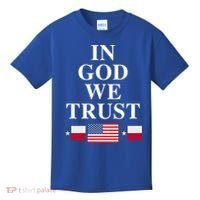 In God We Trust Texas Schools American Flag Texas Usa Gift Kids T-Shirt thumb 0