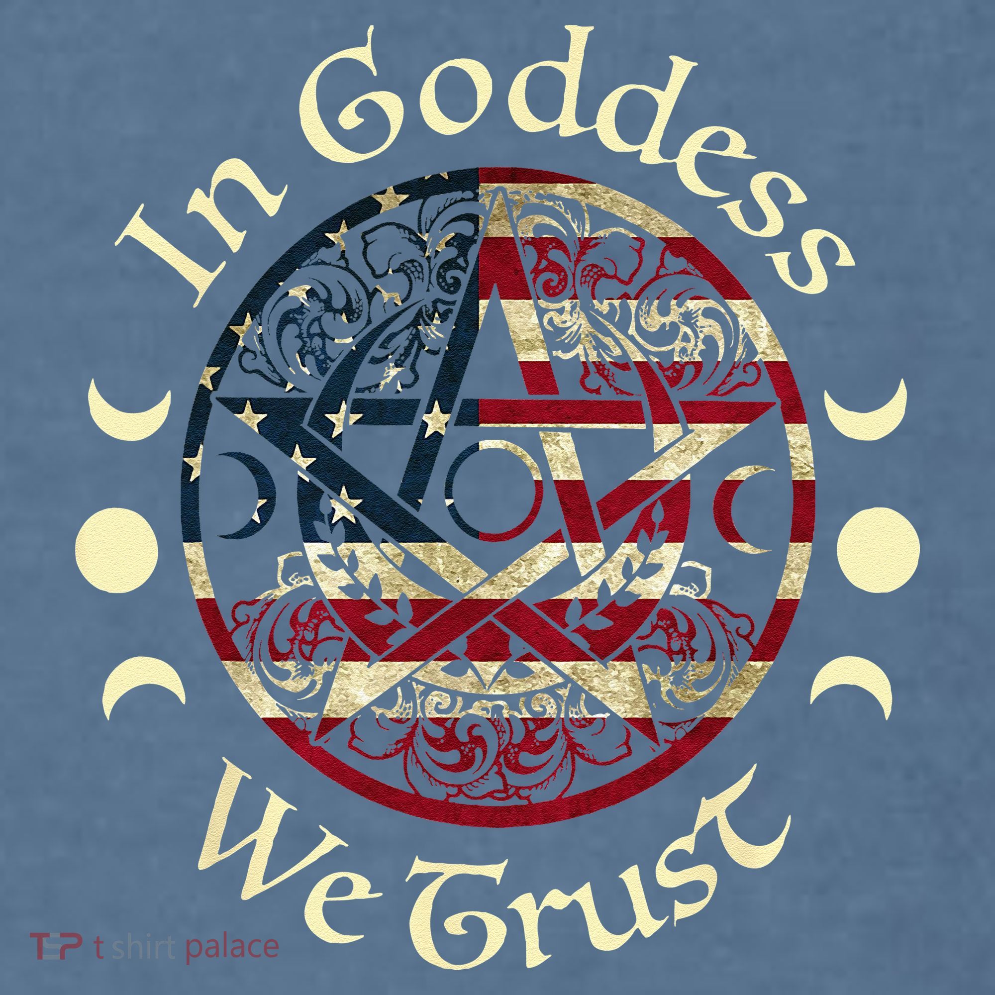 In Goddess We Trust Witch Lover American Flag Garment-Dyed Sweatshirt