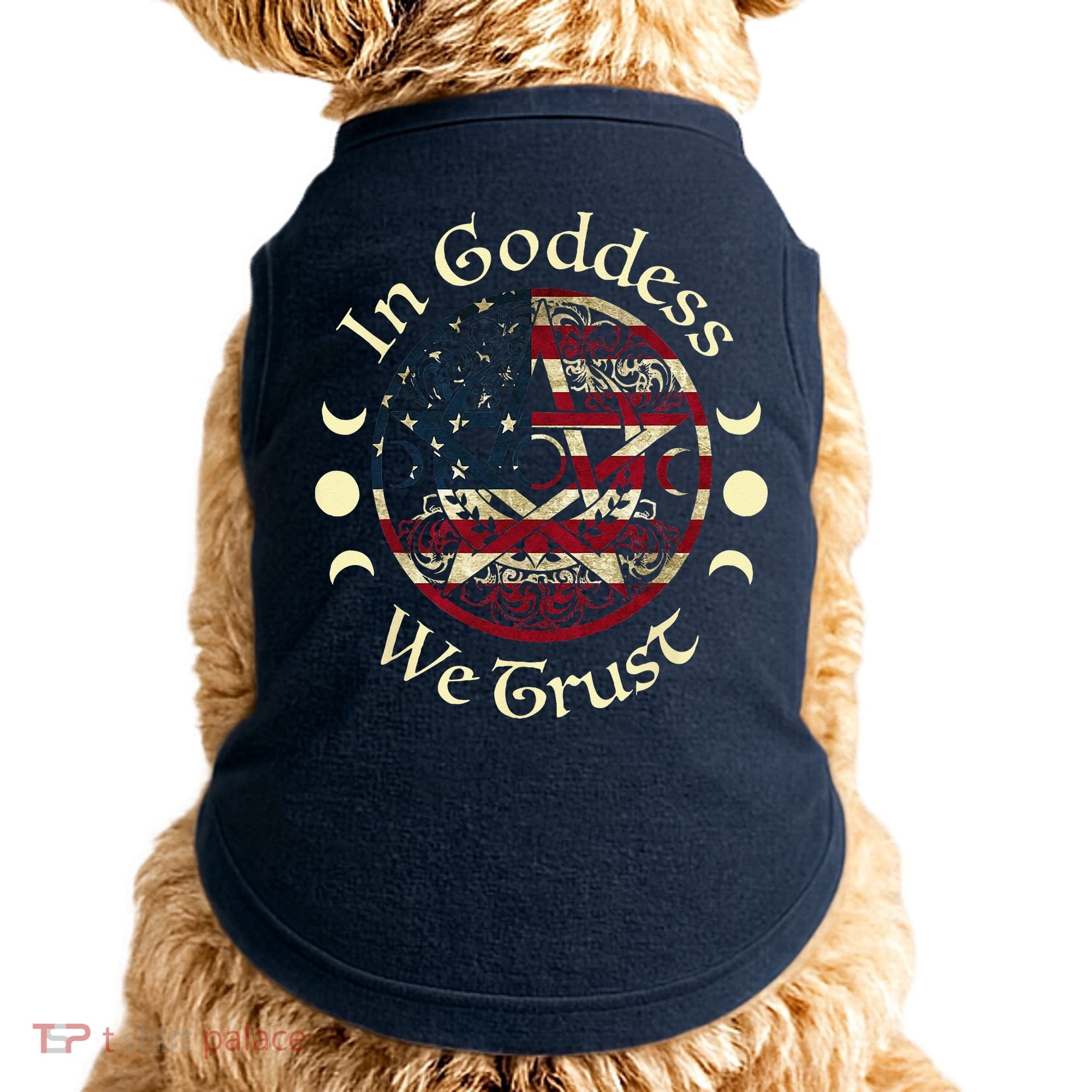In Goddess We Trust Witch Lover American Flag Doggie Tank