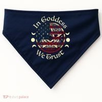 In Goddess We Trust Witch Lover American Flag USA-Made Doggie Bandana thumb 0
