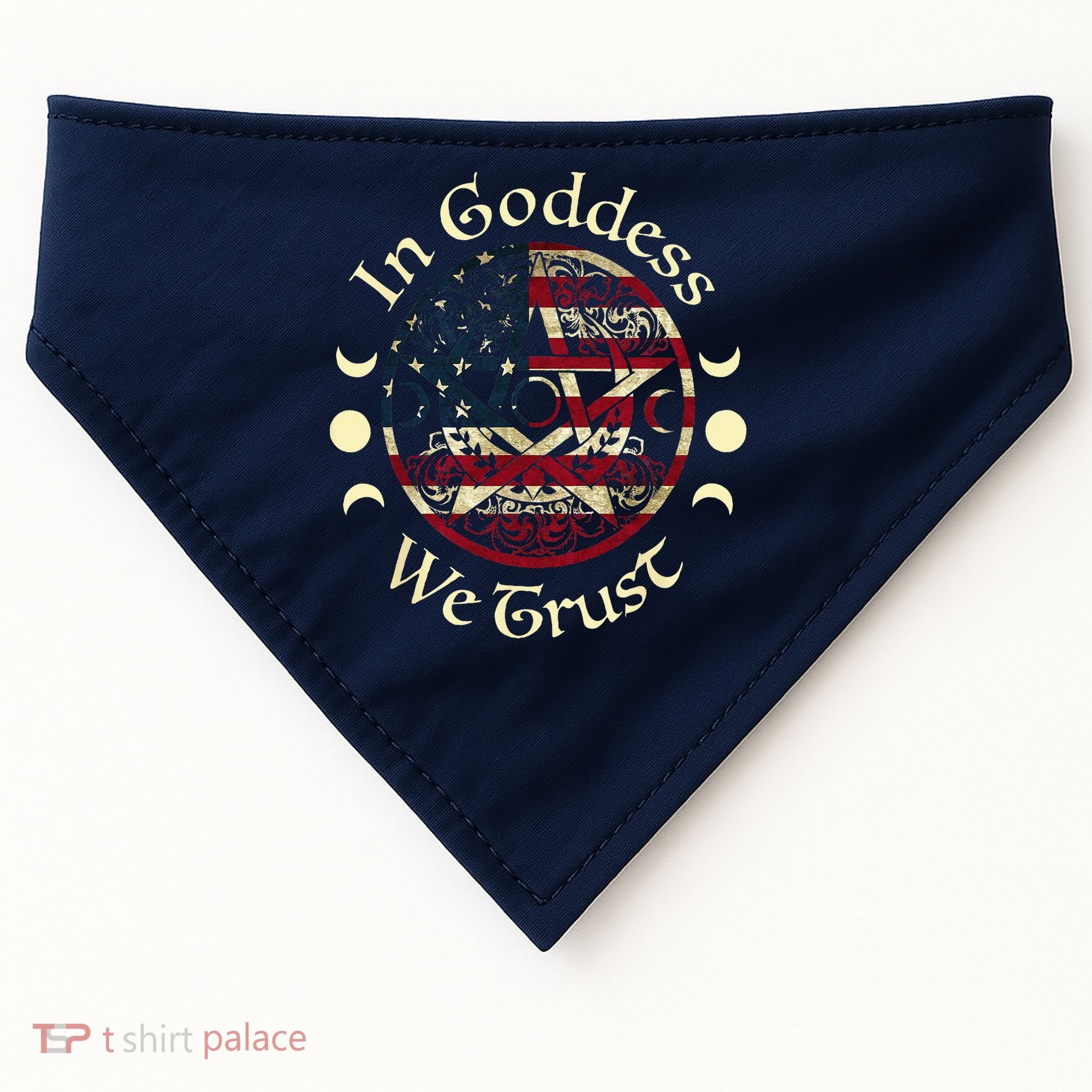 In Goddess We Trust Witch Lover American Flag USA-Made Doggie Bandana