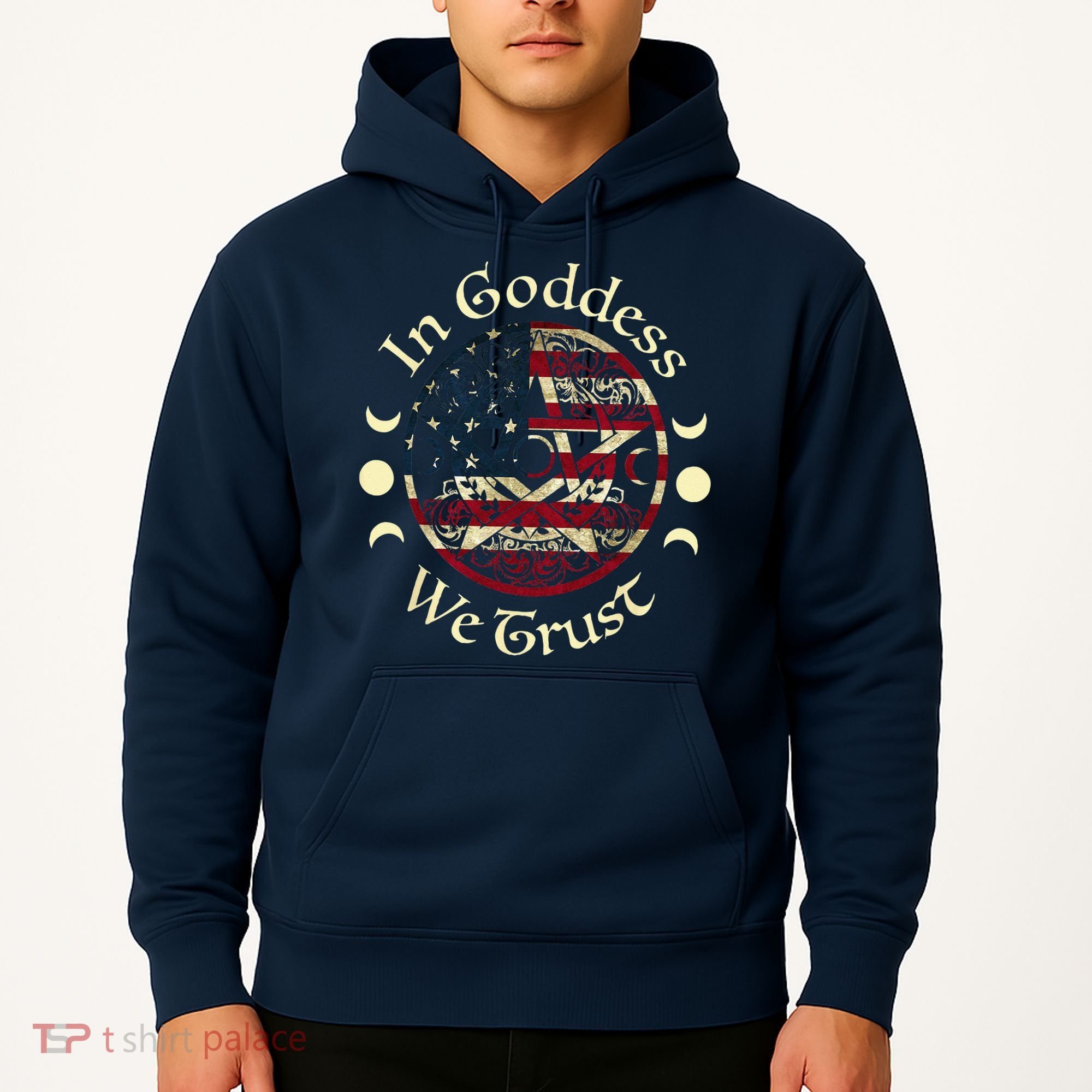 In Goddess We Trust Witch Lover American Flag Hoodie