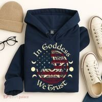 In Goddess We Trust Witch Lover American Flag Hoodie thumb 4
