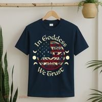 In Goddess We Trust Witch Lover American Flag T-Shirt thumb 2