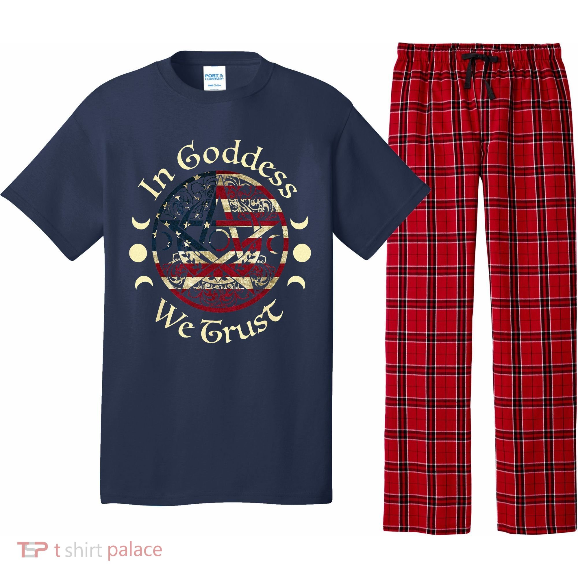 In Goddess We Trust Witch Lover American Flag Pajama Set