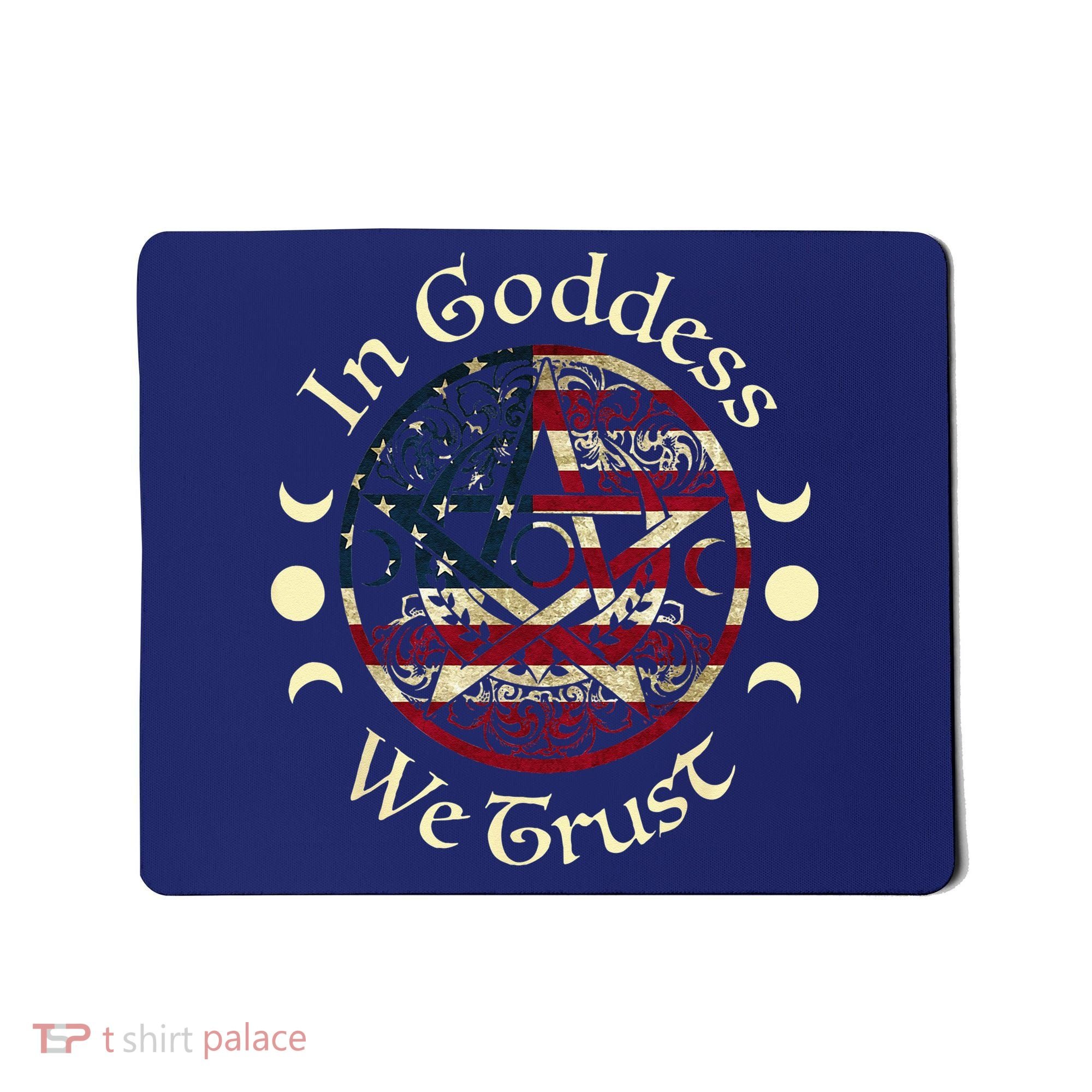 In Goddess We Trust Witch Lover American Flag Mousepad