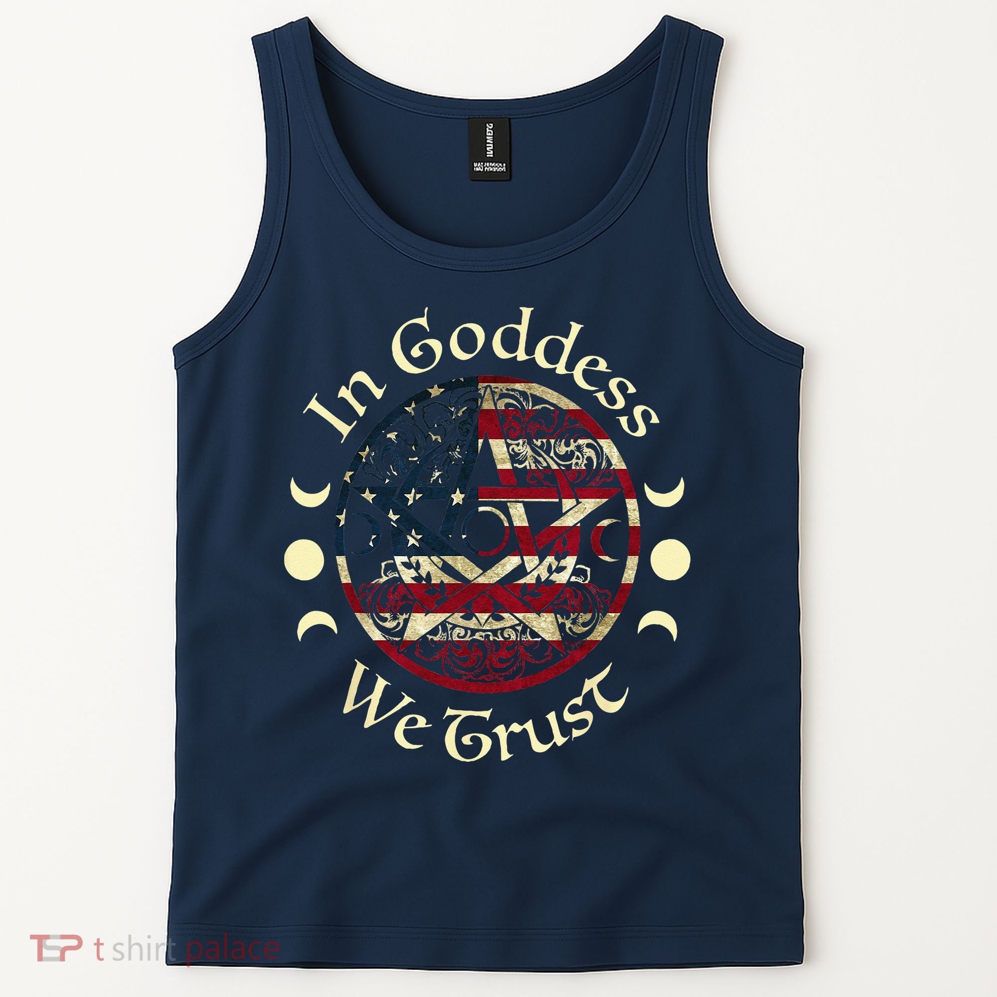 In Goddess We Trust Witch Lover American Flag Tank Top