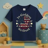 In Goddess We Trust Witch Lover American Flag Toddler T-Shirt thumb 3