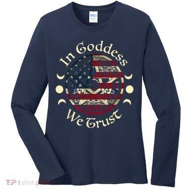 In Goddess We Trust Witch Lover American Flag Women's Long Sleeve Shirt