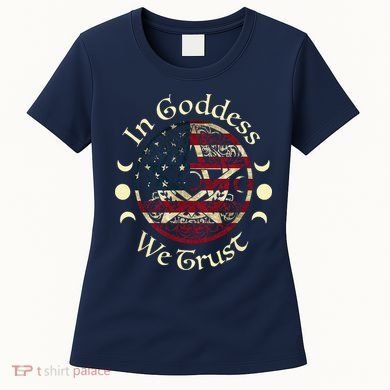 In Goddess We Trust Witch Lover American Flag Women's T-Shirt