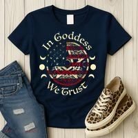 In Goddess We Trust Witch Lover American Flag Women's T-Shirt thumb 3