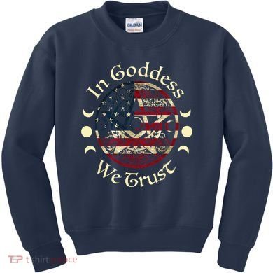 In Goddess We Trust Witch Lover American Flag Kids Sweatshirt