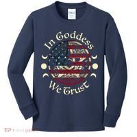 In Goddess We Trust Witch Lover American Flag Kids Long Sleeve Shirt thumb 0