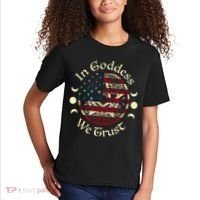 In Goddess We Trust Witch Lover American Flag Kids T-Shirt thumb 2
