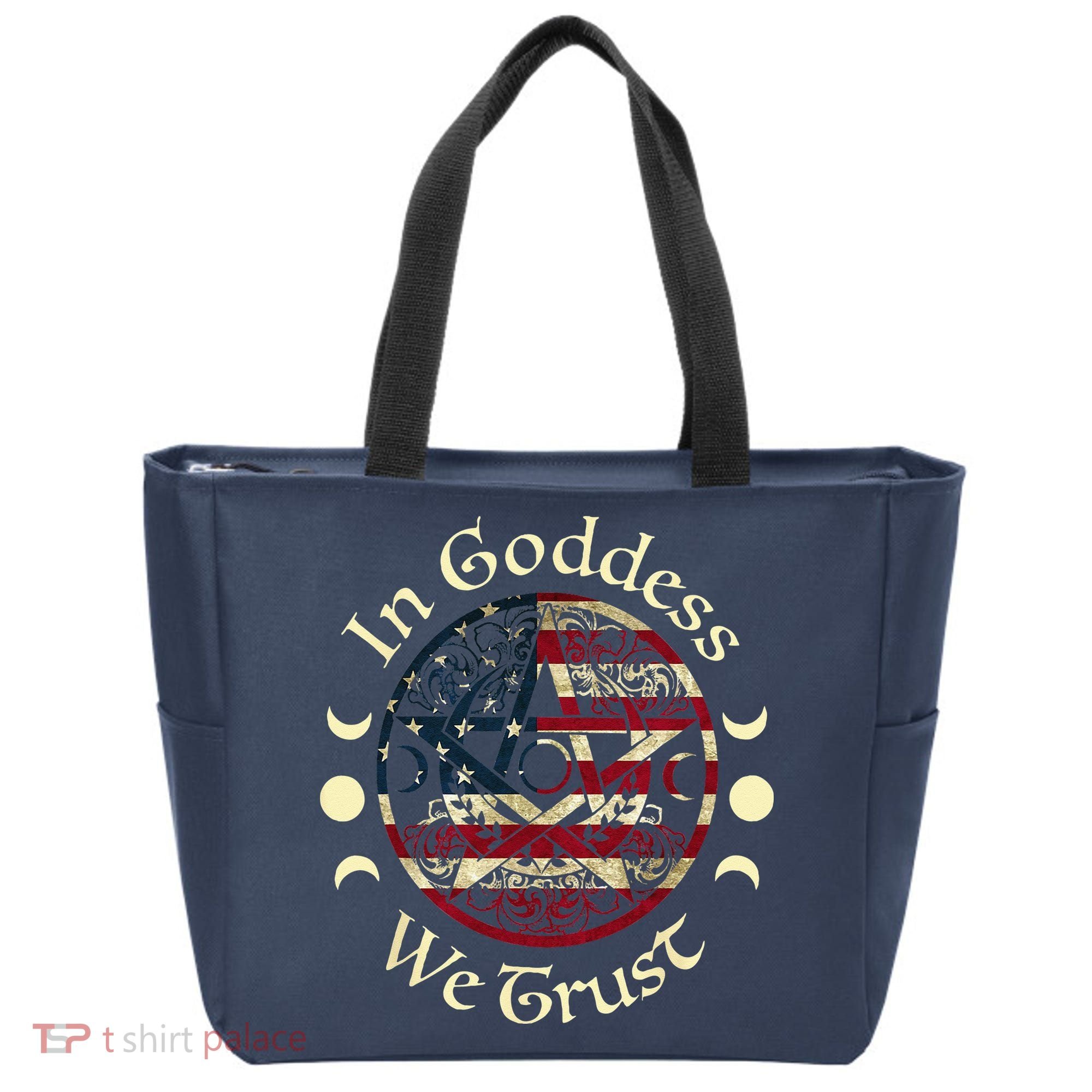 In Goddess We Trust Witch Lover American Flag Tote Bag