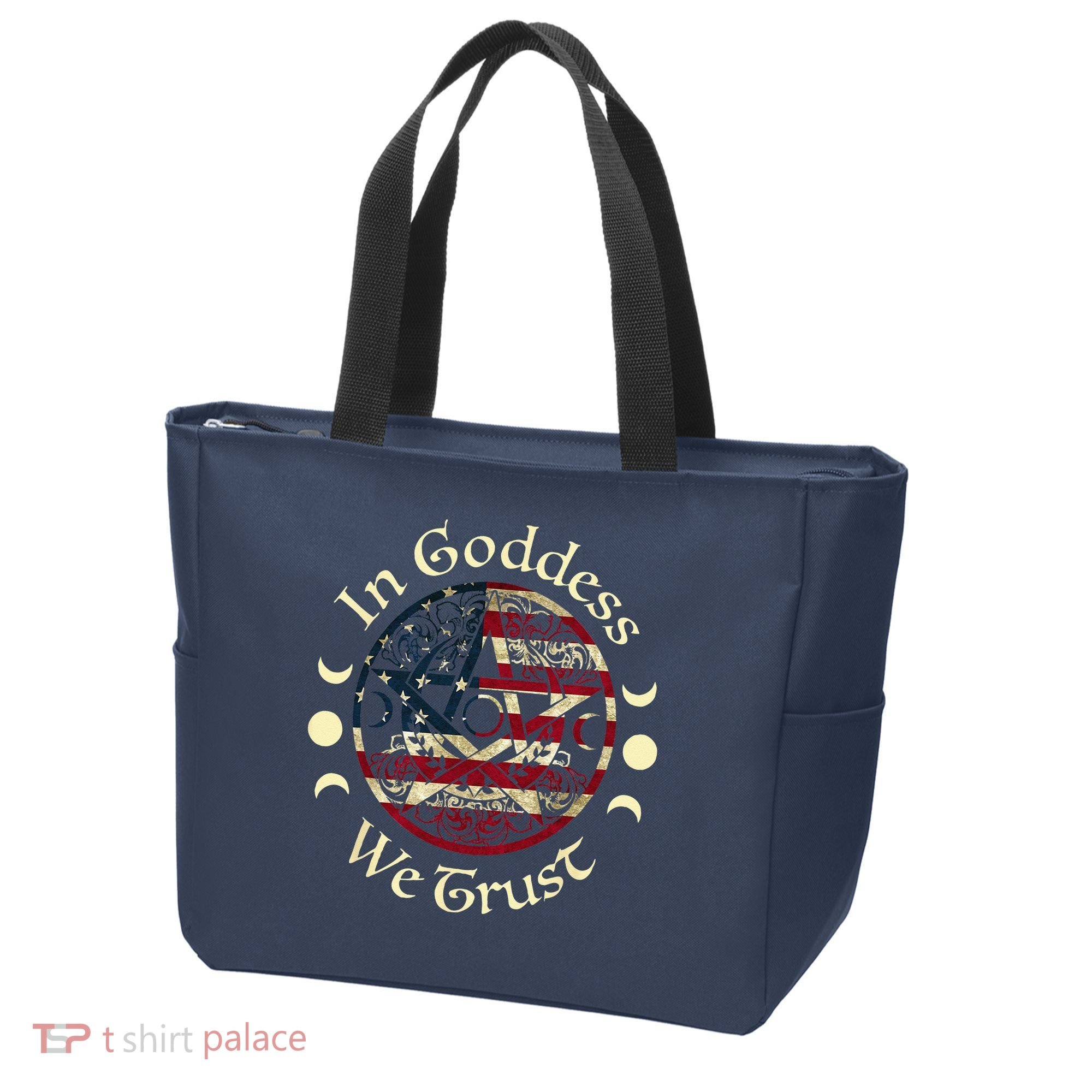 In Goddess We Trust Witch Lover American Flag Tote Bag