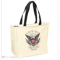 In God We Trust Guns Are Just Backup American Flag Tote Bag thumb 2
