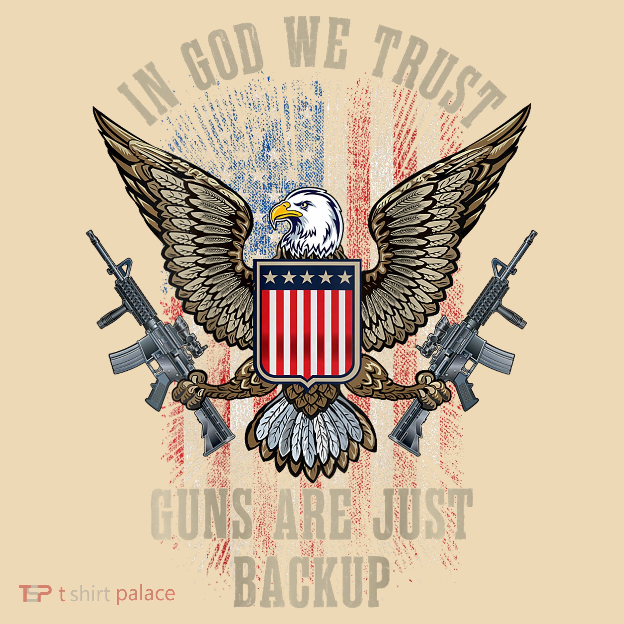In God We Trust Guns Are Just Backup American Flag Tote Bag