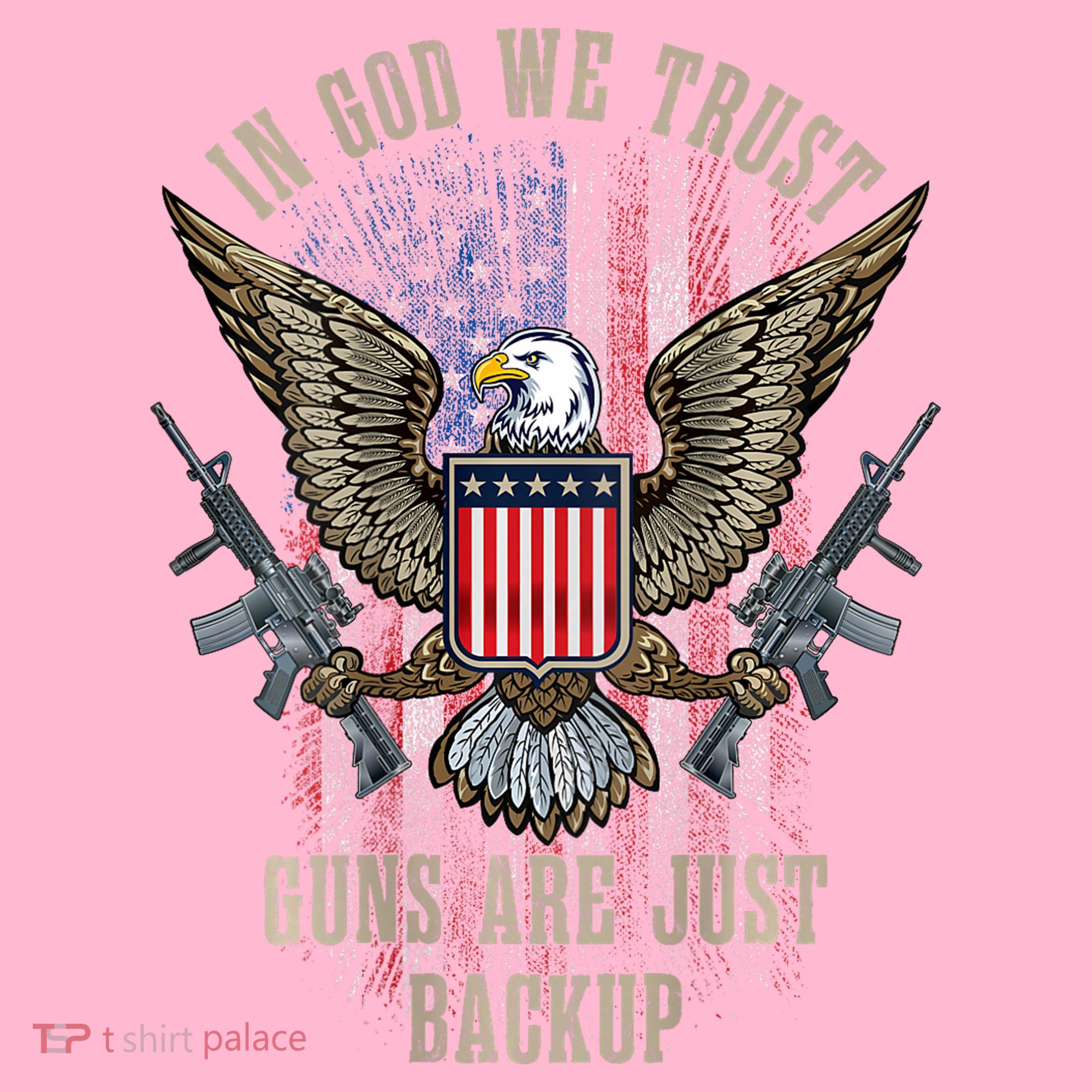 In God We Trust Guns Are Just Backup American Flag Coaster