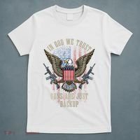 In God We Trust Guns Are Just Backup American Flag T-Shirt thumb 5