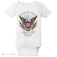 In God We Trust Guns Are Just Backup American Flag Baby Bodysuit thumb 0